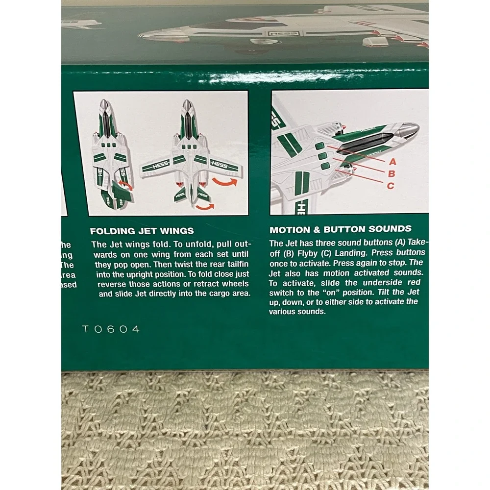 Hess 2021 Cargo Plane and Jet Toy Set with Lights and Sounds White Green